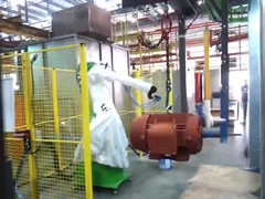 GR650 robot melukis yang diterapkan pada industri mesin bagian logam